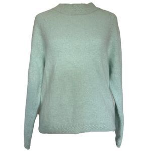 Vintage Chaus Angora Mock Neck Sweater Size M Seafoam Green